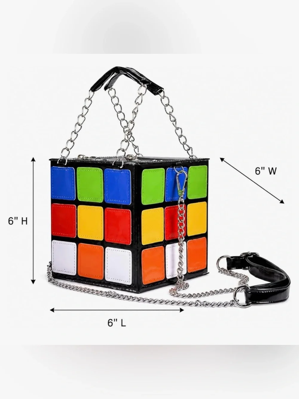 RUBICS CUBE NOVELTY MULTI COLOR CROSSBODY HANDBAG